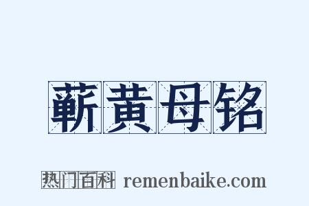 蕲黄母铭是什么意思的图片